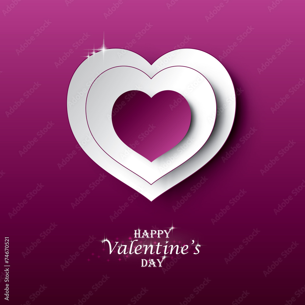 Trendy Abstract Valentine background - 3D Hearts