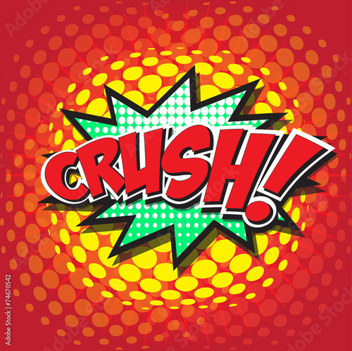 CRUSH! wording sound effect set design for comic background