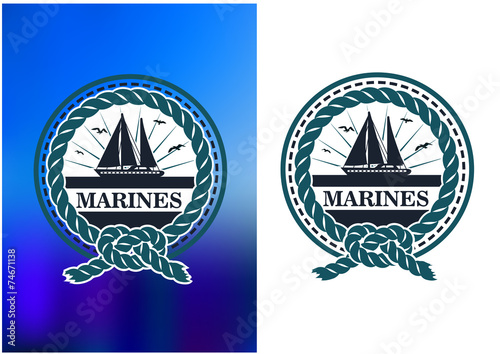 Yachting marine emblem