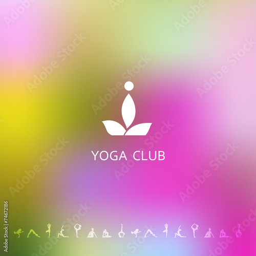 Blured background with yoga logo