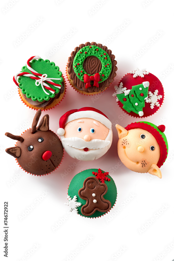Fototapeta premium Christmas cupcakes