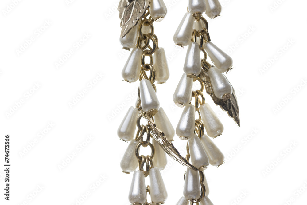 Fancy Necklage Closeup in White background
