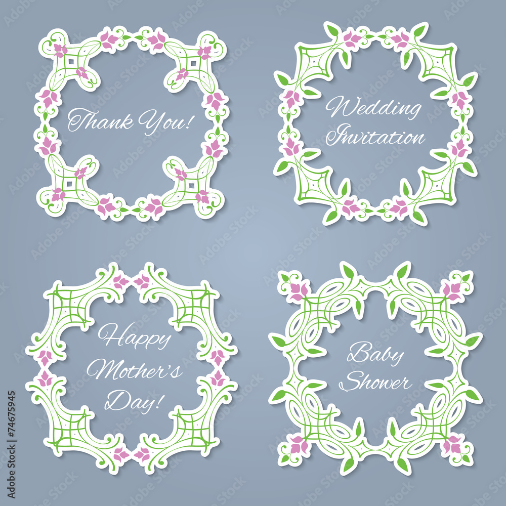 Floral frames set for the images or text