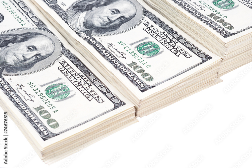 Dollar bank note money isolated closeup