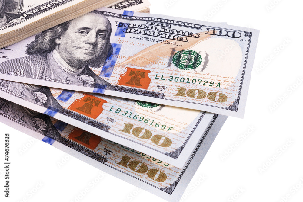 Dollar bank note money isolated closeup