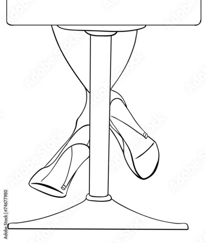 Sexy woman legs staying on a bar chair.Vector Illustration