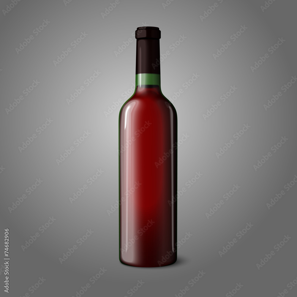 Blank green realistic bottle for red wine. Vector Blank green realistic bottle for red wine. Vector
