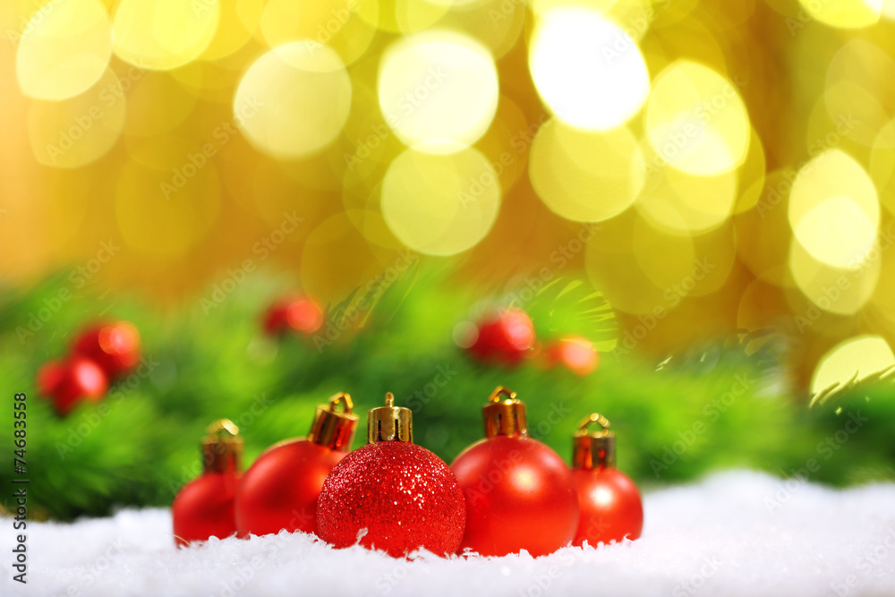 Christmas balls on abstract light background Christmas balls on abstract light background