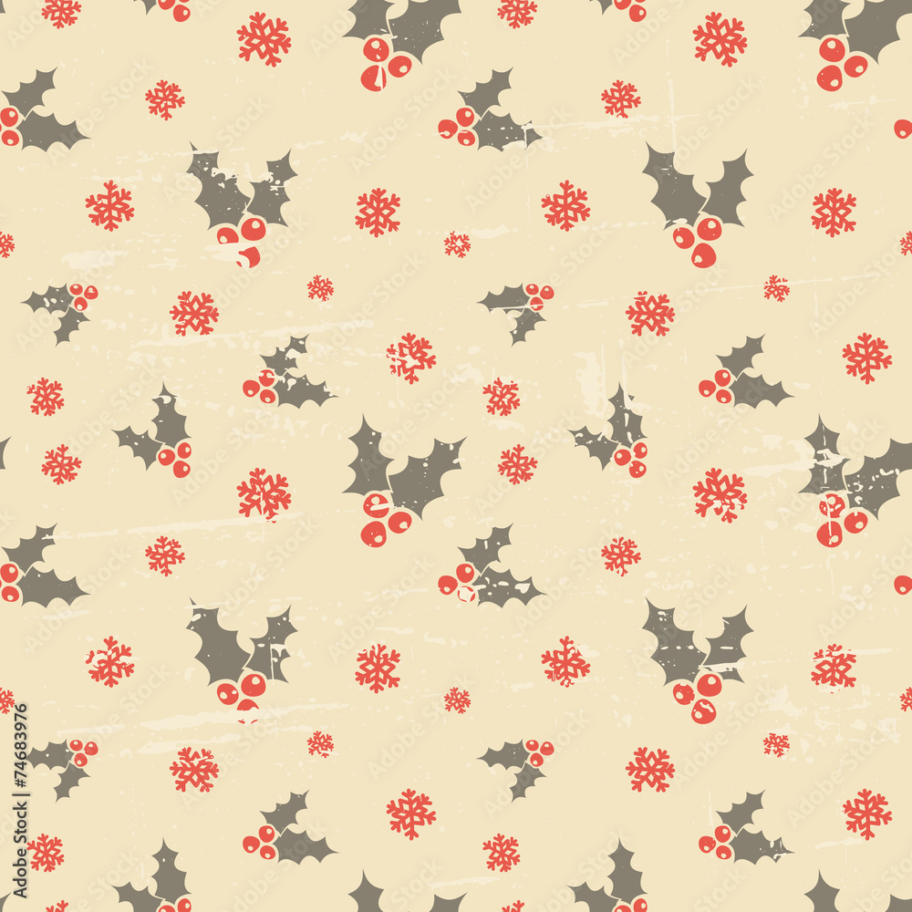 Seamless Vintage Christmas Background Stock Vector | Adobe Stock