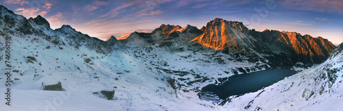 Panoramic winter view of the tatra mountain