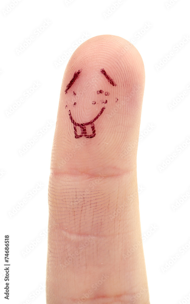Fototapeta premium Emotional finger isolated on white