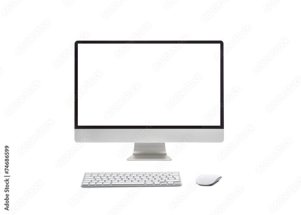 Desktop computer with wireless keyboard and mouse Desktop computer with wireless keyboard and mouse