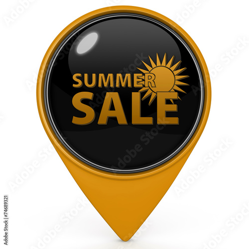 Summer sale pointer icon on white background