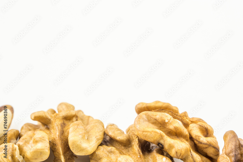whole walnuts on white backround whole walnuts on white backround