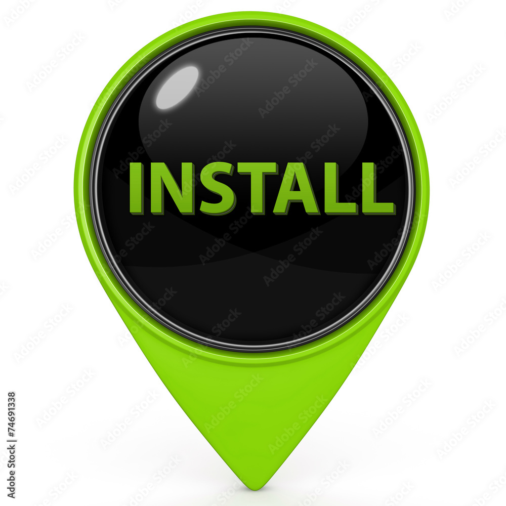 Installation pointer icon on white background Installation pointer icon on white background