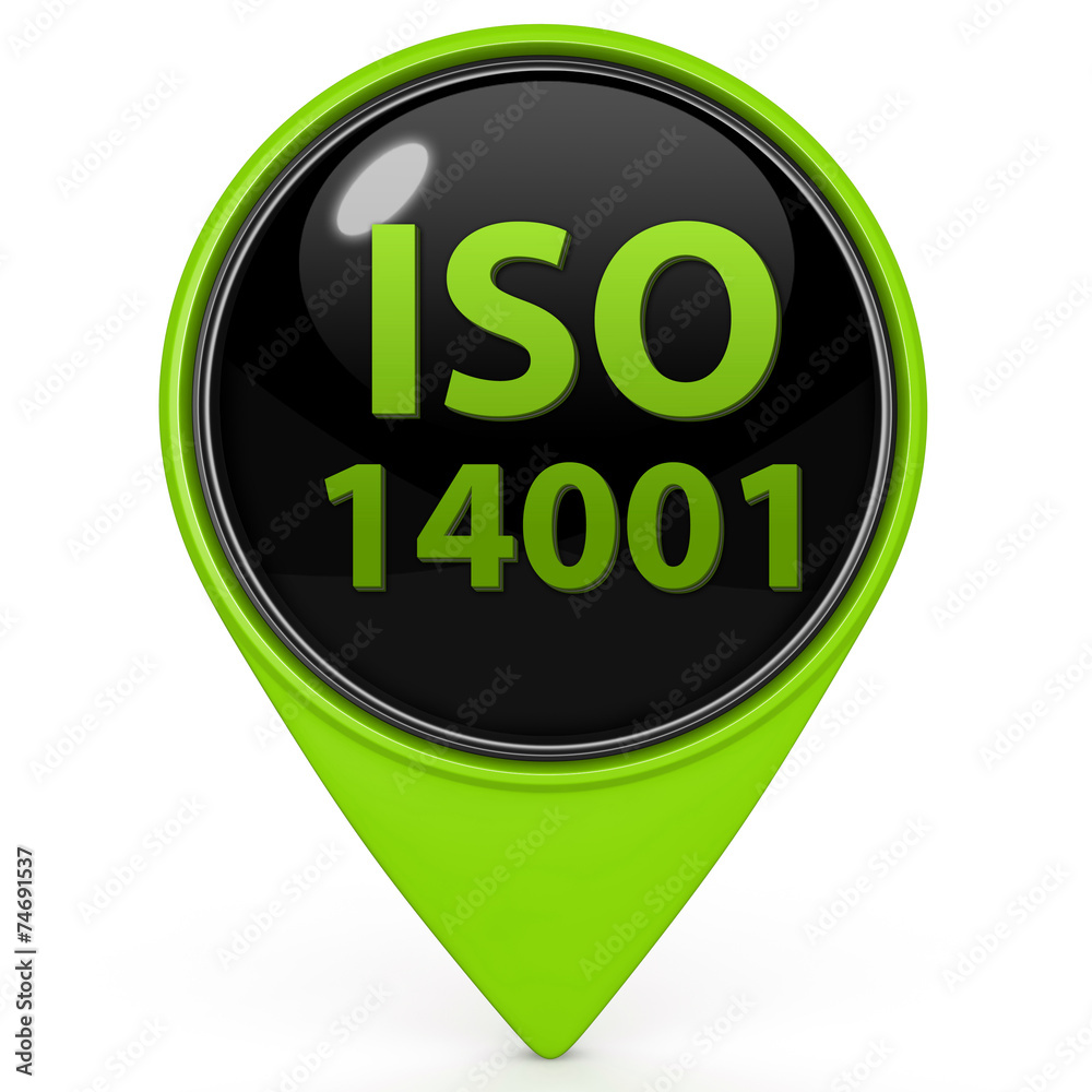 Iso 14001 pointer icon on white background Iso 14001 pointer icon on white background