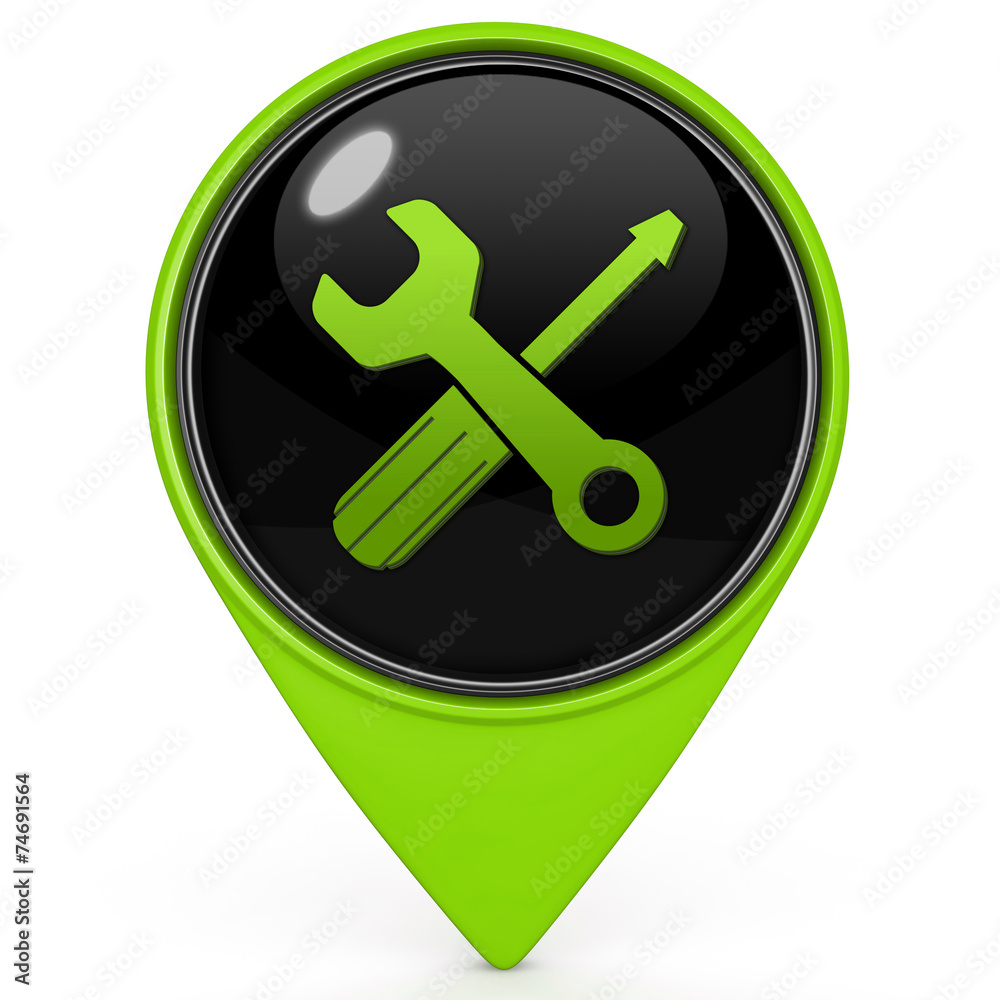 Settings pointer icon on white background Settings pointer icon on white background