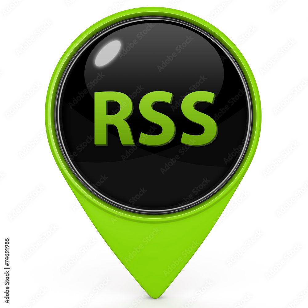 RSS pointer icon on white background RSS pointer icon on white background