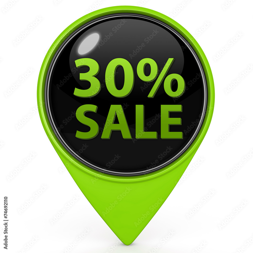 Sale thirty percent pointer icon on white background Sale thirty percent pointer icon on white background