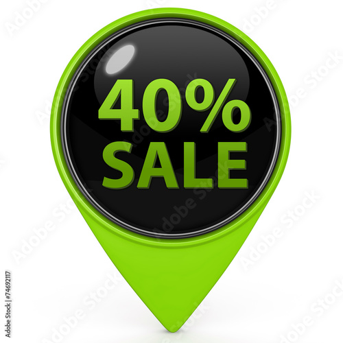 Sale forty percent pointer icon on white background