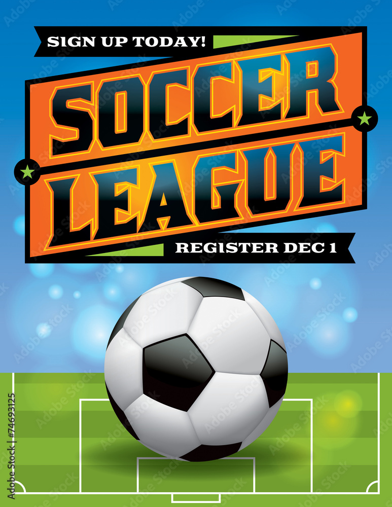 custom made wallpaper toronto digitalSoccer League Flyer Illustration