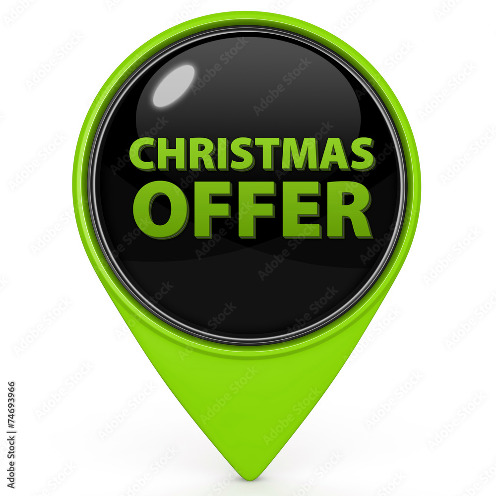 Christmas offer pointer icon on white background Christmas offer pointer icon on white background