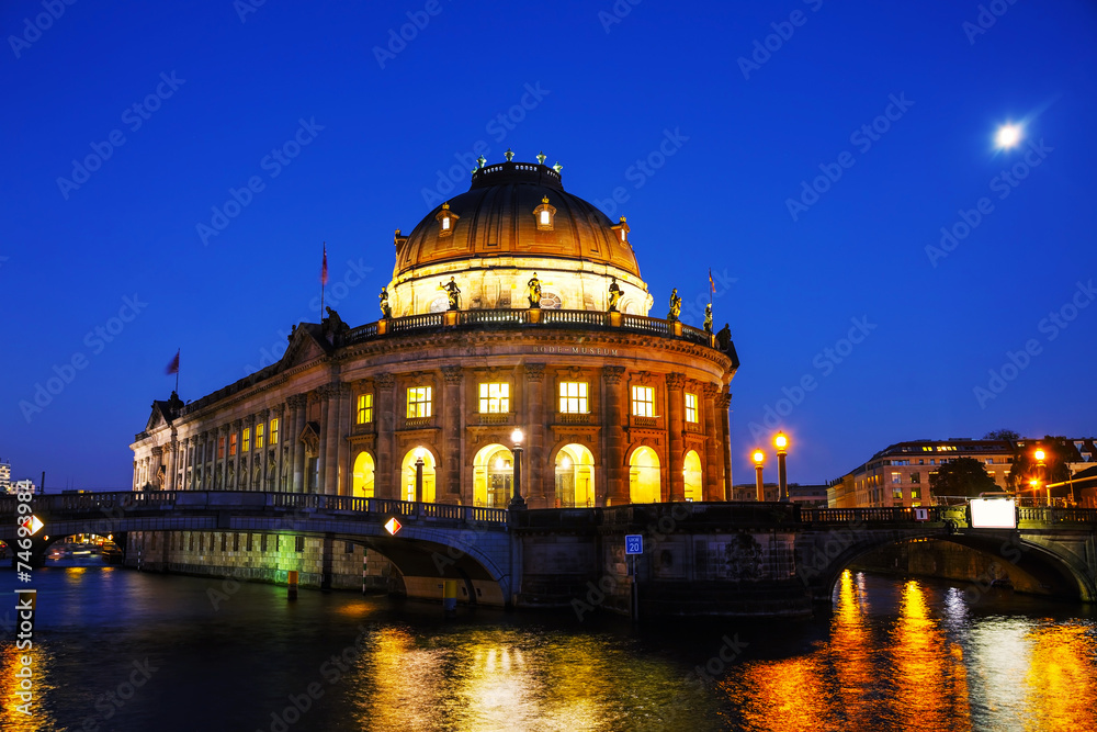 Bode museum in Berlin at night