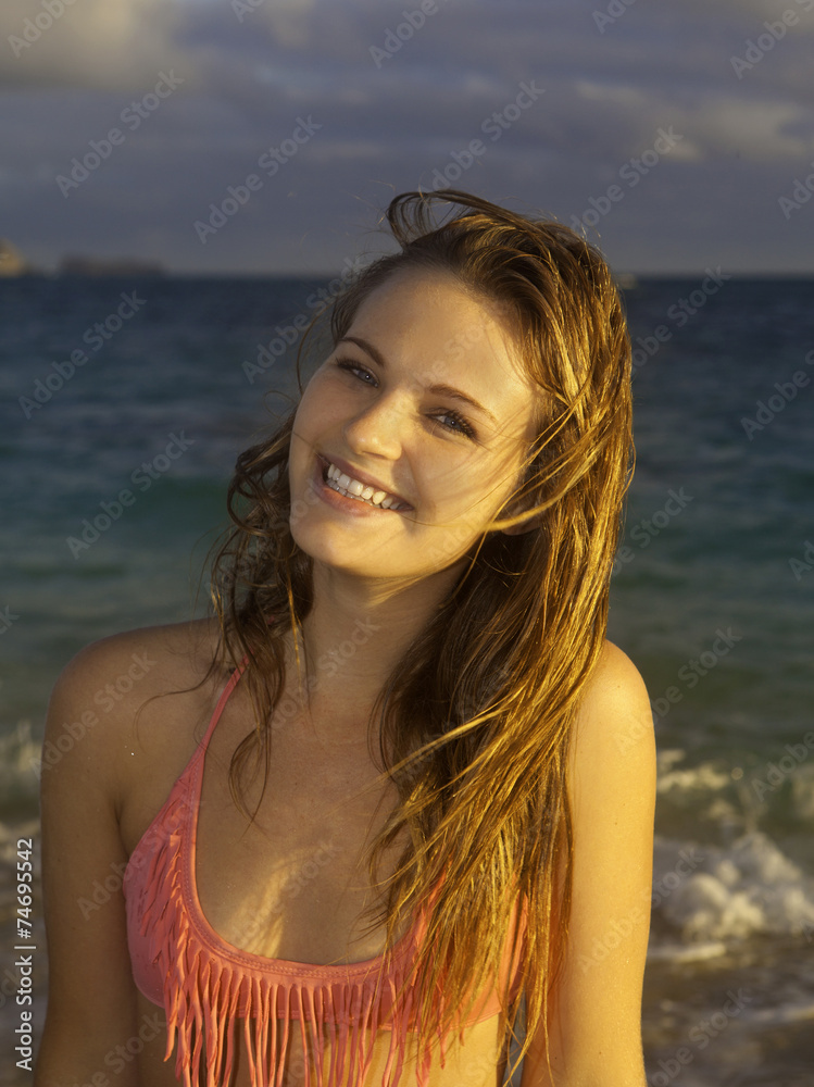 portrait of blond girl at the beach portrait of blond girl at the beach