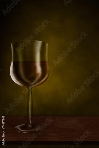Drawing glass of wine