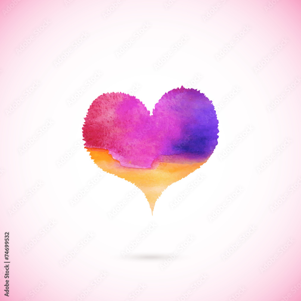 Pink vector painted heart
