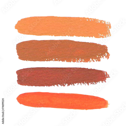 Colorful vector watercolor brush isolated on white.