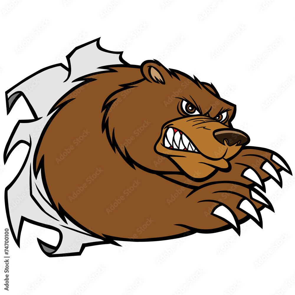Obraz premium Bear Mascot Attack