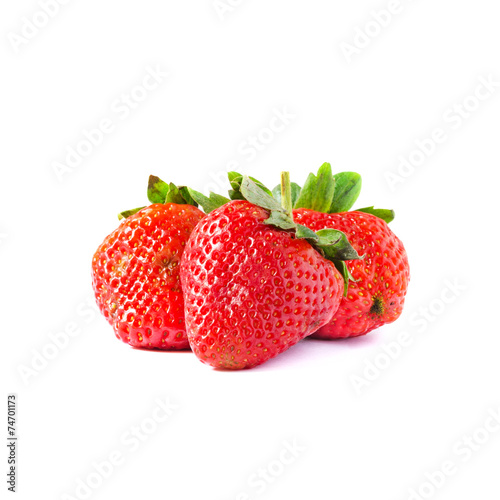 Wallpaper Mural strawberries with leaves on a white background Torontodigital.ca