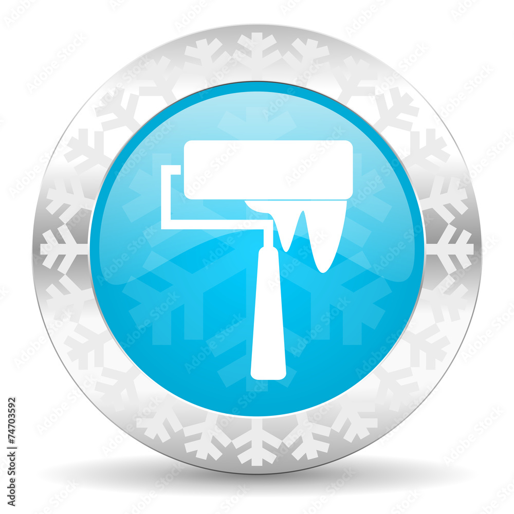 brush icon, christmas button, paint sign brush icon, christmas button, paint sign