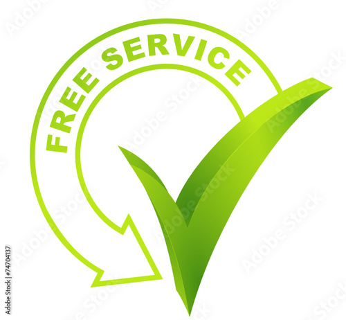 free service symbol validated green