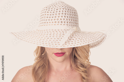 Portrait of attractive sexy woman with hat © Nonwarit