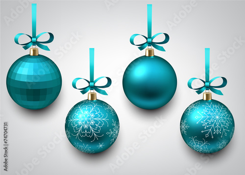 Blue christmas balls.