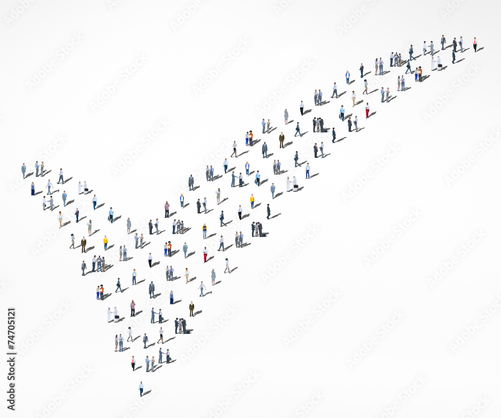 Fototapeta premium People Diversity Crowd Community Check Mark Approved Concept