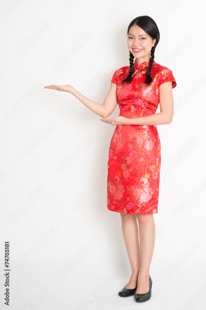 Asian chinese girl showing something Asian chinese girl showing something