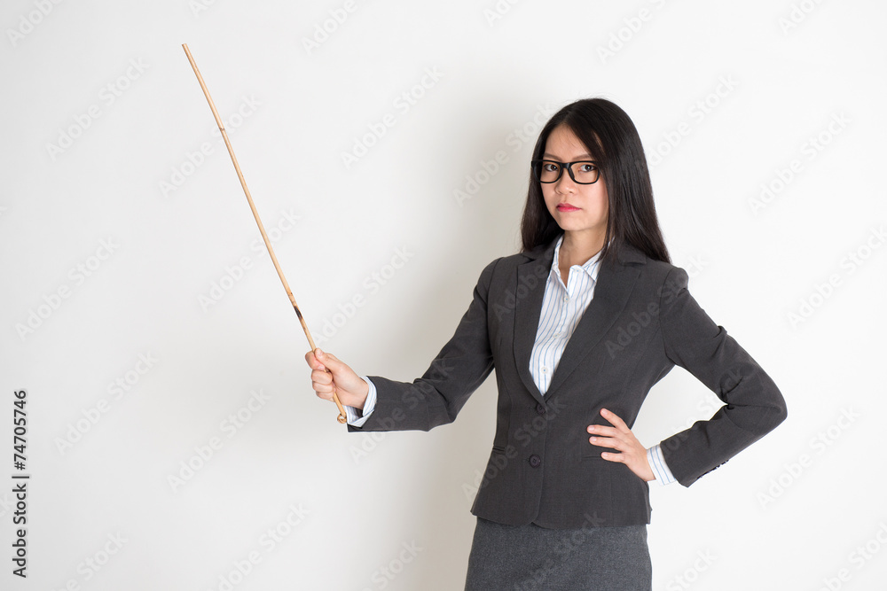Asian female teacher in serious expression Asian female teacher in serious expression
