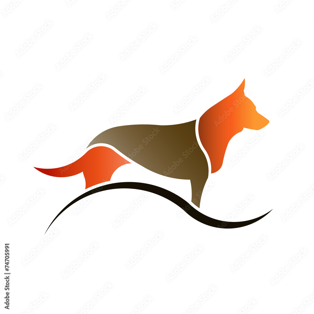 Obraz premium Pet Dog with swoosh logo