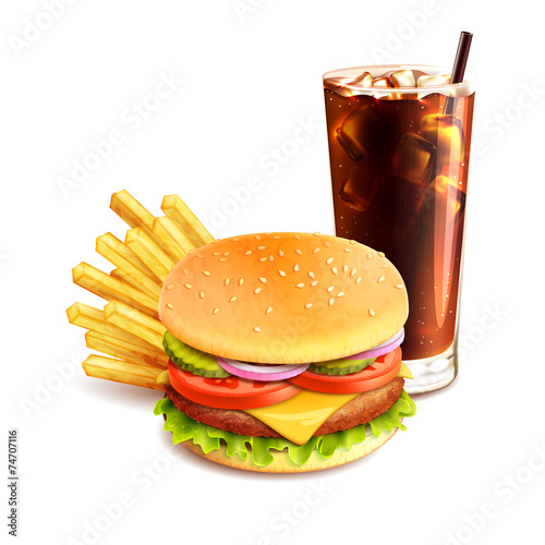 Hamburger French Fries And Cola