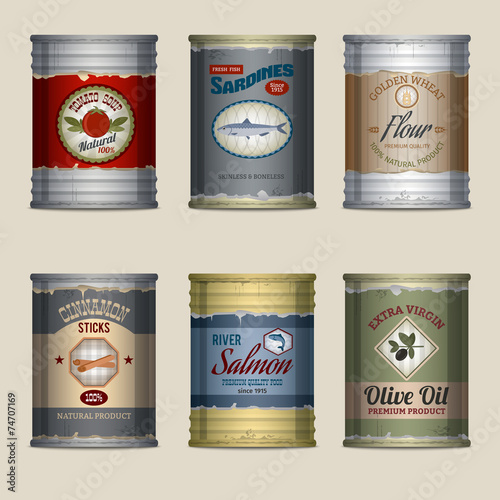 Food cans set