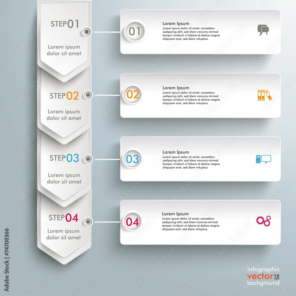Infographic 4 Steps White Arrows Banners Infographic 4 Steps White Arrows Banners