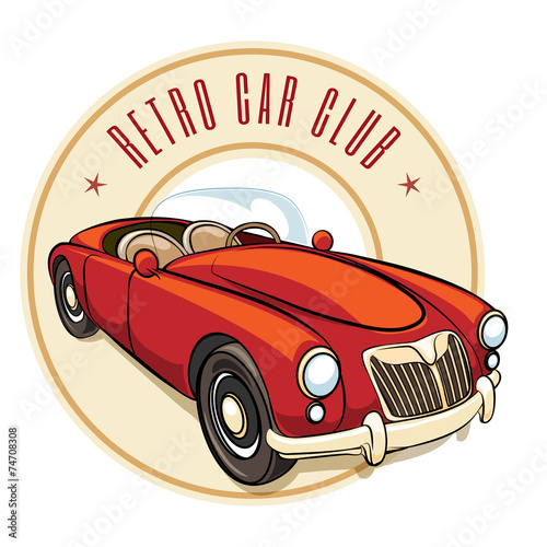 Retro car label