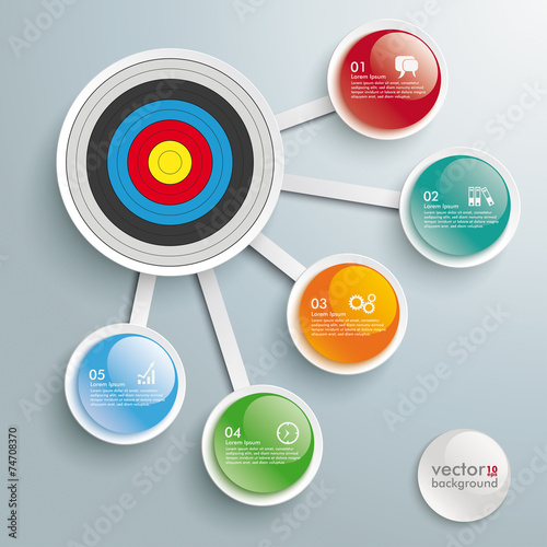 Infographic Target 5 Connected Buttons