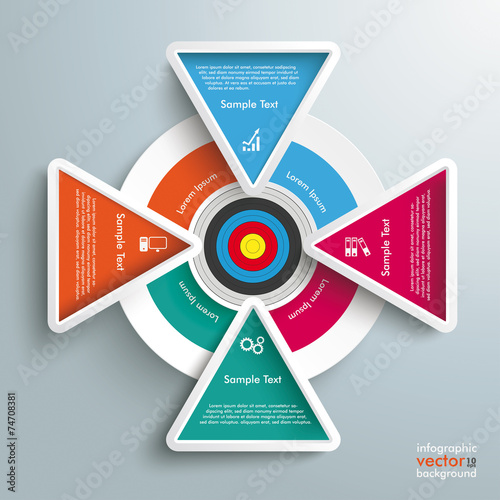 Target Colored Infographic 4 Triangles