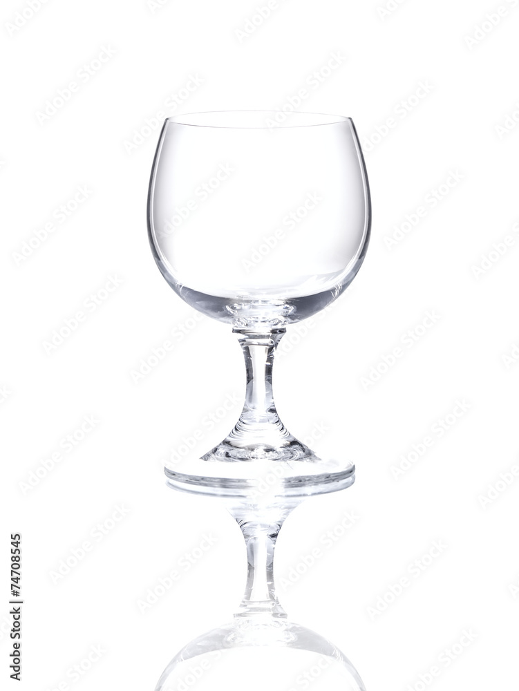 Wineglass over white background