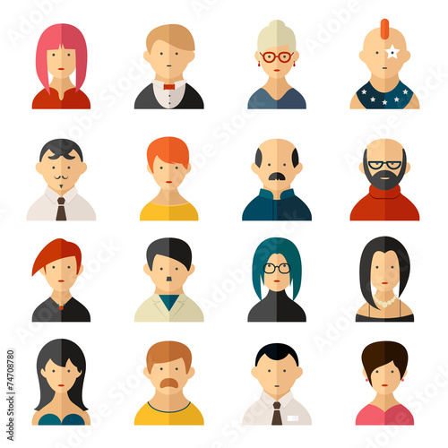 Set of vector user interface avatar icons