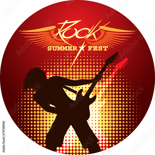 Silhouette of musician playing guitar